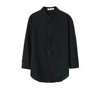 Camisa de lino para hombre de verano, camisa de ocio sencilla de manga larga, con botones, camiseta de muselina transpirable, ligera, cómoda, antisudor con cuello redondo, camisa para hombre, talla