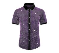 Camisa de lino para hombre de verano elegante, camisa delgada para hombre de manga corta extensible, camiseta urbana brillante Top Funky Top Ocio Tops exteriores Tops de negocios Chalecos de corte