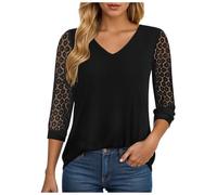 Camisa de lino para mujer, camisa casual, blusa para mujer, camiseta deportiva, informal, talla grande, manga larga, camiseta básica, camiseta, B-le negro, L