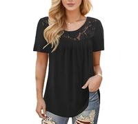 Camisa de lino para mujer, camisa casual, blusa, túnica para mujer, blusa, cuello en V, vestido básico de manga larga, gran tamaño, elegante, casual, A-le negro, 5XL
