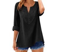 Camisa de Lino Que No Se Arruga, Top de Algodón y Lino, Suave al Tacto,Camisa Mujer Manga Corta Estilo Hippie Chic, Manga Murciélago y Cuello en V