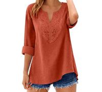 Camisa de Lino Que No Se Arruga, Top de Algodón y Lino, Suave al Tacto,Camisa Mujer Manga Corta Estilo Hippie Chic, Manga Murciélago y Cuello en V