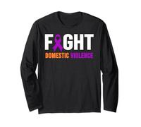 Camisa de Lucha contra la Violencia doméstica - Concientización sobre la Violencia doméstica Manga Larga