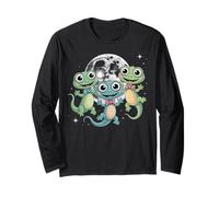 Camisa de Luna de Lagarto Divertida Lizard Lizard Lizard Manga Larga