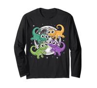 Camisa de Luna de Lagarto Divertida Lizard Lizard Lizard Manga Larga