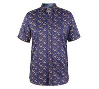 Camisa De Manga Corta Floral D555 Kingston (101100) Talla 2XL-6XL, Marino