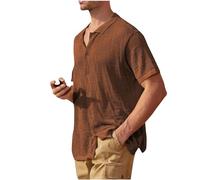 Camisa de Manga Corta Hombre 2024 Camiseta Tejido de Punto Color sólido Verano Oficina Elegante Casual Cuello en V Botones Moda Original T-Shirt Camisa Suelto Fiesta Tops tee Traje