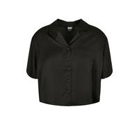 Urban Classics Camiseta de satén para Mujer Viscose Resort Camisa, Negro, XXXXL