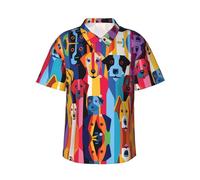 Camisa de manga corta para hombre, diseño de The Staring Dog, estilo hawaiano, camisa de viaje de verano, tallas S-3XL, Negro, XXL