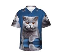 Camisa de manga corta para hombre, estilo hawaiano, con estampado de temperamento, estilo hawaiano, camisa de viaje de isla de verano, S-3XL, Negro, M