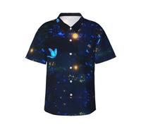 Camisa de manga corta para hombre, estilo hawaiano, estampado The Darkness of Night, camisa de viaje de verano, S-3XL, Negro, M