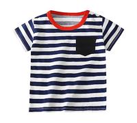 Camisa de Manga Corta para niños pequeños, Camisa con Estampado de de Peces y Coches de Animados para niños y niñas, Prendas de Vestir (Black, 12-18 Months)