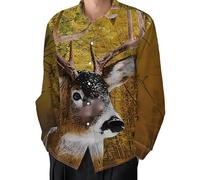 Camisa de Manga Larga con Botones para Hombre Estampado Divertido de Santa Claus de Navidad Camisa para Fiesta navideña