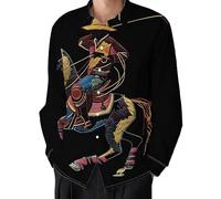 Camisa de Manga Larga con Botones para Hombre Estampado Divertido de Santa Claus de Navidad Camisa para Fiesta navideña