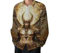 Camisa de Manga Larga con Botones para Hombre Estampado Divertido de Santa Claus de Navidad Camisa para Fiesta navideña