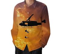 Camisa de Manga Larga con Botones para Hombre Estampado Divertido de Santa Claus de Navidad Camisa para Fiesta navideña