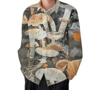 Camisa de Manga Larga con Botones para Hombre Estampado Divertido de Santa Claus de Navidad Camisa para Fiesta navideña