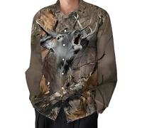 Camisa de Manga Larga con Botones para Hombre Estampado Divertido de Santa Claus de Navidad Camisa para Fiesta navideña