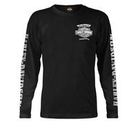 Camisa de manga larga con gr fico de calavera y rayo Harley-Davidson para hombre, color negro