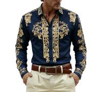 Camisa de manga larga estampada para festivales y temática vaquera: cómoda | Polo Sudadera Hombre De Comprar Despedida Termica Cremallera Lila Entrenamiento Básica Carne Escote Camisolas