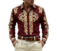 Camisa de manga larga estampada para festivales y temática vaquera: cómoda | Polo Sudadera Hombre De Comprar Despedida Termica Cremallera Lila Entrenamiento Básica Carne Escote Camisolas