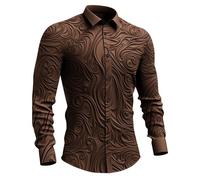 Camisa de manga larga estampada para hombre, camiseta religiosa con estampado de tótem 3D, camisas con botones y ajuste muscular, camisetas góticas vintage, tops de cachemira, tops de boda, tops de