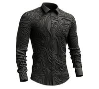 Camisa de manga larga estampada para hombre, camiseta religiosa con estampado de tótem 3D, camisas de ajuste muscular, camisas con botones, estilo vintage, gótico, cachemira, para boda, camiseta de