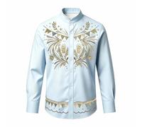 Camisa de Manga Larga Estilo Western para niños con Estampado Festivo, Blusa Informal con Botones, para niños, Ideal para la Escuela y Tiempo Libre.