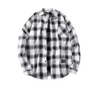 Camisa de manga larga para hombre a cuadros de manga larga camisa de verano holgada camisa de verano monocolor camisa casual transpirable para hombres camisa de pradera para hombres camisa de hombre