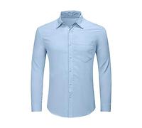 Camisa de manga larga para hombre de lino - Camisa de verano casual para hombre con cuello rapeado Tops Oversize Confort Tops Color sólido Blusa Cárdigan con botón camisón de playa vacaciones Tops