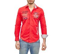 Camisa de manga larga para hombre Subliminal con bordado | Corte clásico | Cómodo y fácil de mantener, ideal para la ciudad y salidas casuales BX508 |, rojo, XL