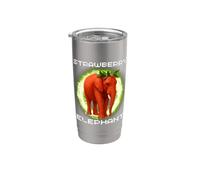 Camisa de meme italiano de elefante de fresa para niños Vaso térmico de acero inoxidable de doble pared