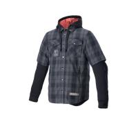 Alpinestars MO.ST.EQ Tartan Camisa de moto, negro/gris, Talla S