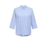Camisa de mujer a rayas con cuello y botones mangas 3/4 estilo casual