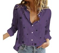 Camisa de mujer de verano fresco blusa para mujer elegante y elegante glamoroso pasarela blusa manga larga blusas cuello en V con botones Camisas únicas lunares de noche Elegant Paspartout Tops, malva
