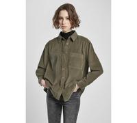 Urban Classics Ladies Corduroy Oversized Shirt Camisa, Verde Oliva, M para Mujer