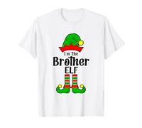 Camisa de Navidad a Juego con Texto en inglés I'm The Brother Elf Camiseta