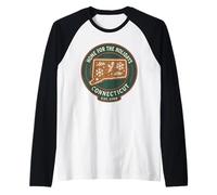 Camisa de Navidad en Connecticut Hogar Vacaciones Familia Cozy Camiseta Manga Raglan