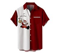 Camisa de Navidad para hombre, divertida blusa 2025 para hombre, diseño de Papá Noel, varios colores, impresión digital 3D, botones, solapa, camiseta de manga corta para fiesta, interior, exterior
