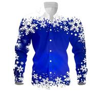 Camisa de Navidad para hombre, traje de Navidad, disfraz de Papá Noel, chaqueta de Navidad, camisa informal con botones, camisetas de manga larga, camisa de flores, estampado 3D, estampado ugly, R