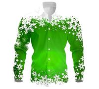 Camisa de Navidad para hombre, traje de Navidad, disfraz de Papá Noel, chaqueta de Navidad, camisa informal con botones, camisetas de manga larga, camisa de flores, estampado 3D, estampado ugly, R