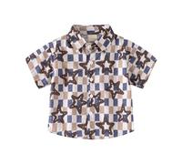 Camisa de Navidad para hombre y, chaqueta de punto personalizada, camisa de playa casual para, camisa de playa delgada de manga corta papel pintado, café, 18-30 Monate