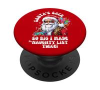 Camisa de Navidad traviesa para Mujer, Saco de Papá Noel, Juego de Palabras inapropiado PopSockets PopGrip Adhesivo