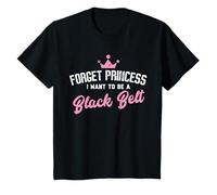 Camisa de niña con cinturón Negro Forget Princess I Want To Be A Camiseta