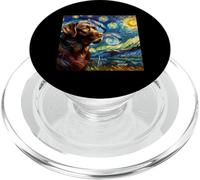 Camisa de Noche Estrellada de Labrador Chocolate Vincent Van Gogh Lab PopSockets PopGrip para MagSafe