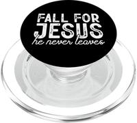 Camisa de otoño Fall For Jesus He Never Leaves Christian Faith PopSockets PopGrip para MagSafe