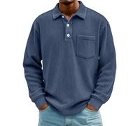 Camisa de pana para hombre, camisa de manga larga, polo para hombre, monocolor, camisa informal con bolsillo en el pecho, otoño e invierno, camisa clásica informal, camisa informal de corte cómodo