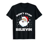 Camisa de Papá Noel de Don't Stop Believing Divertida Navidad Camiseta