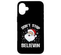Camisa de Papá Noel de Don't Stop Believing Divertida Navidad Carcasa para iPhone 16 Plus