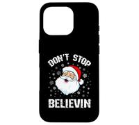 Camisa de Papá Noel de Don't Stop Believing Divertida Navidad Carcasa para iPhone 16 Pro